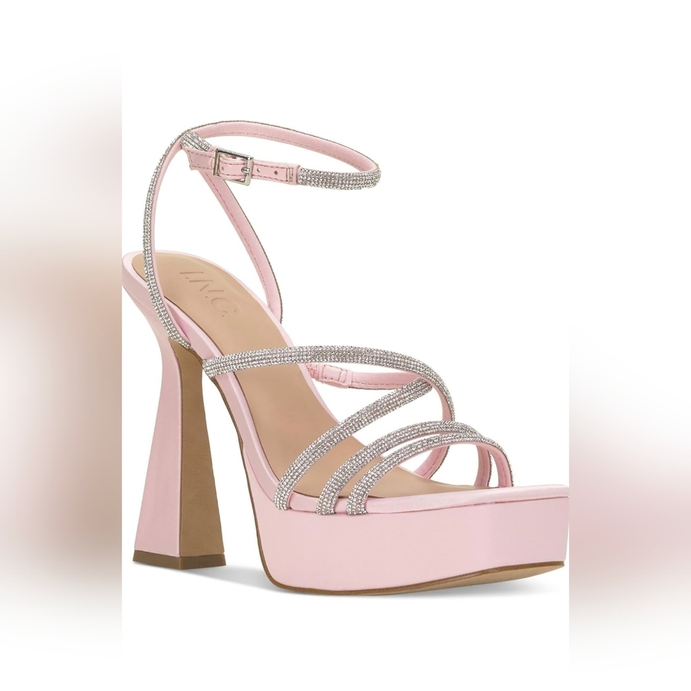 INC International Concepts Women's Pink Strappy Platform Heels